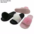 Superstarer Fashion Ladies Fur Slippers with Colorful Fur Upper Pink Slippers Slide Sandals